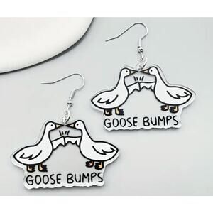 Retro Goose Acrylic Pendant Earrings Lightweight Statement Jewelry